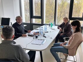 About animal experiments and alternative methods discuss (from left to right) Michael Gotthardt (MDC), Thomas Prinzler (moderator), Christa Thöne-Reineke (Einstein Center 3R) and Julia Scheinpflug (BfR).